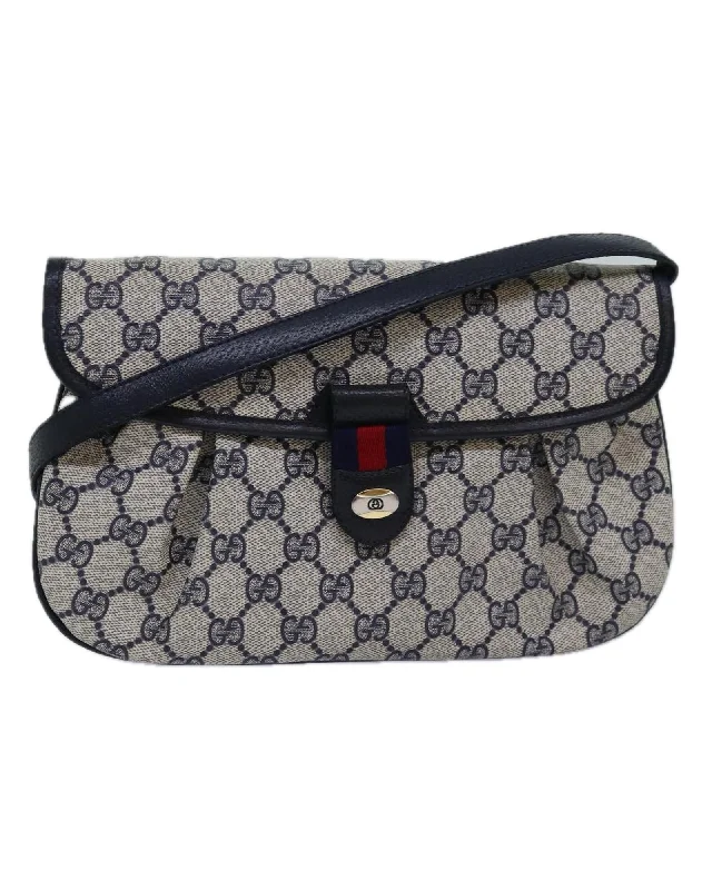 GG Supreme Sherry Line Clutch Bag with Shoulder Strap