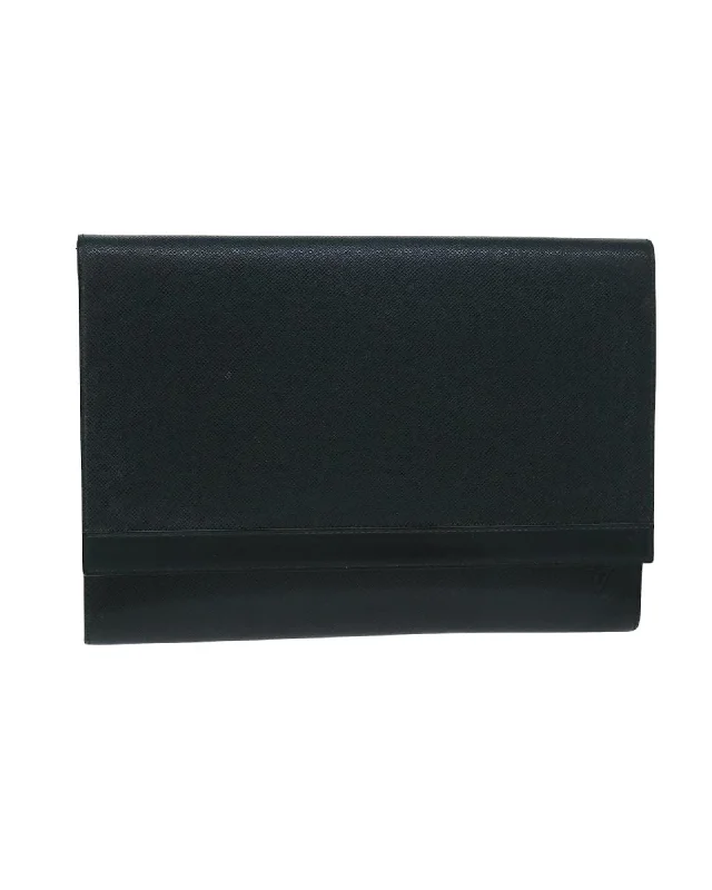 Taiga Leather Envelope Clutch Bag