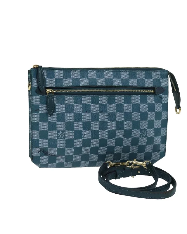 Damier Canvas 2-Way Clutch Bag with Shoulder Strap