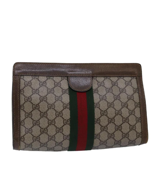 GG Supreme Web Sherry Line Clutch Bag