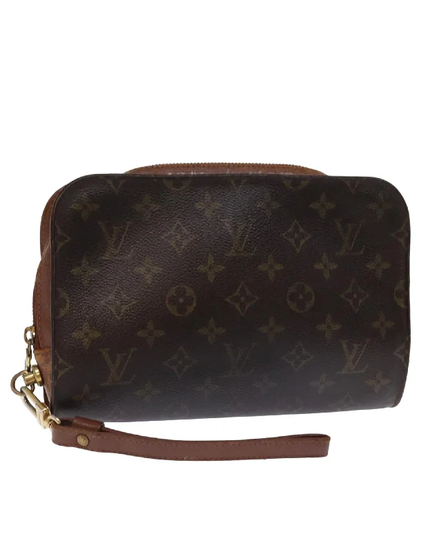 Monogram Canvas Orsay Clutch Bag with Metal Fittings