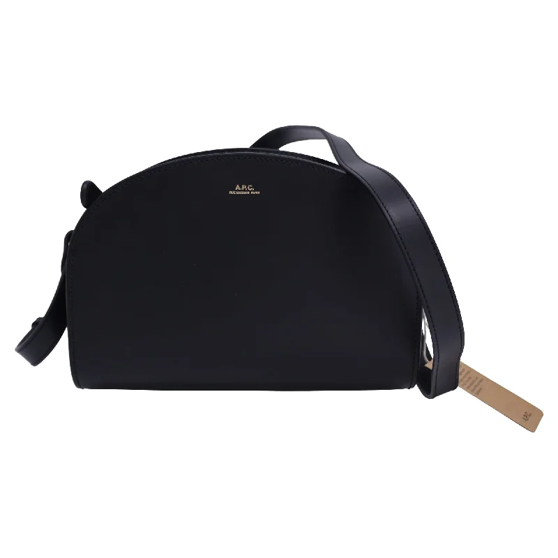 A.P.C. Demi Lune Bag in Black Leather