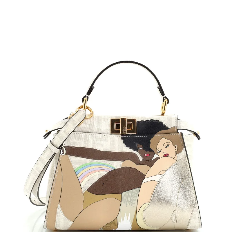 Antonio Lopez Peekaboo Bag Zucca Coated Canvas with Printed Leather Inlay Mini