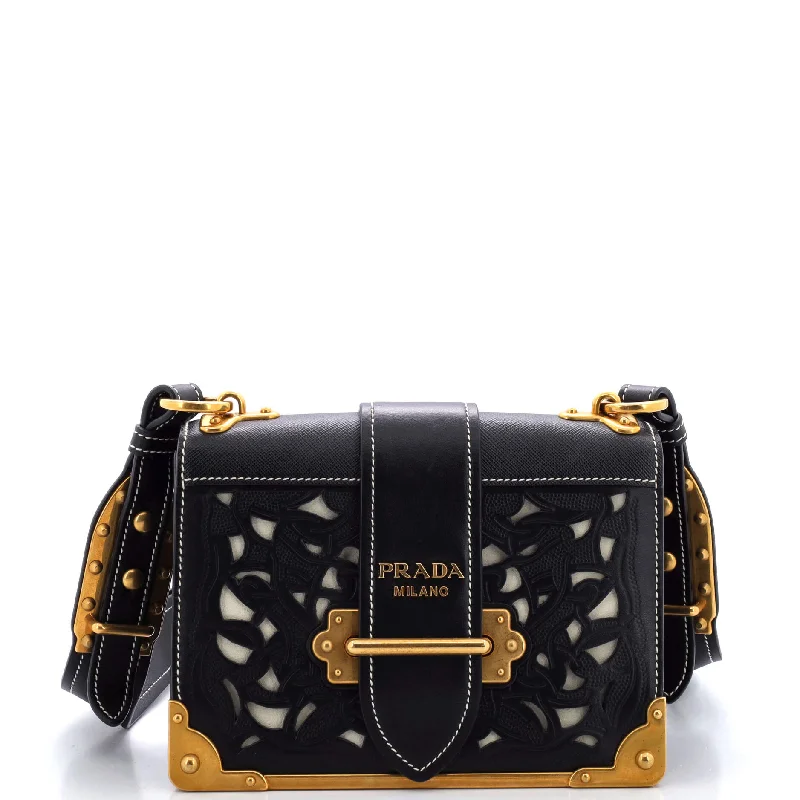 Cahier Crossbody Bag Laser Cut Calfskin Small