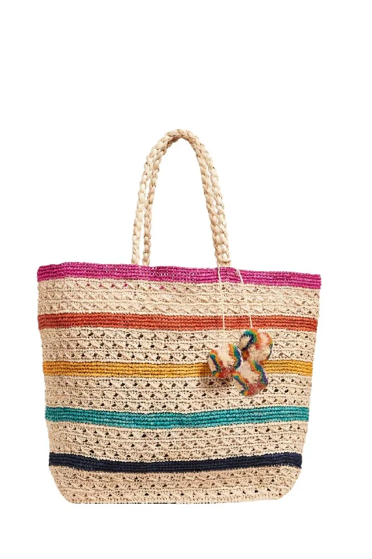 Catalina Beach Bag In Beige Multi