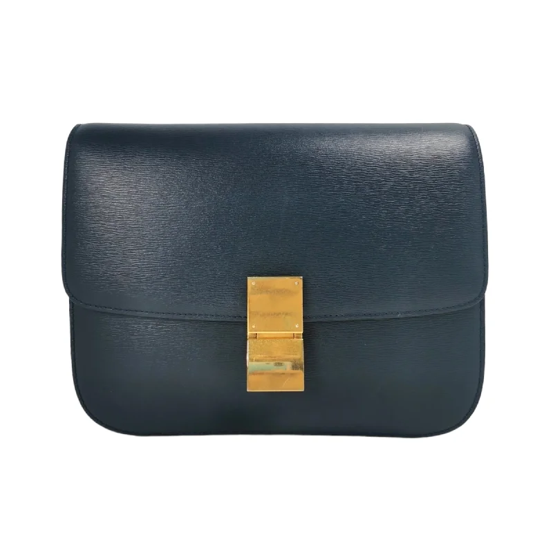 Celine Classic Box Medium Navy Blue Calfskin