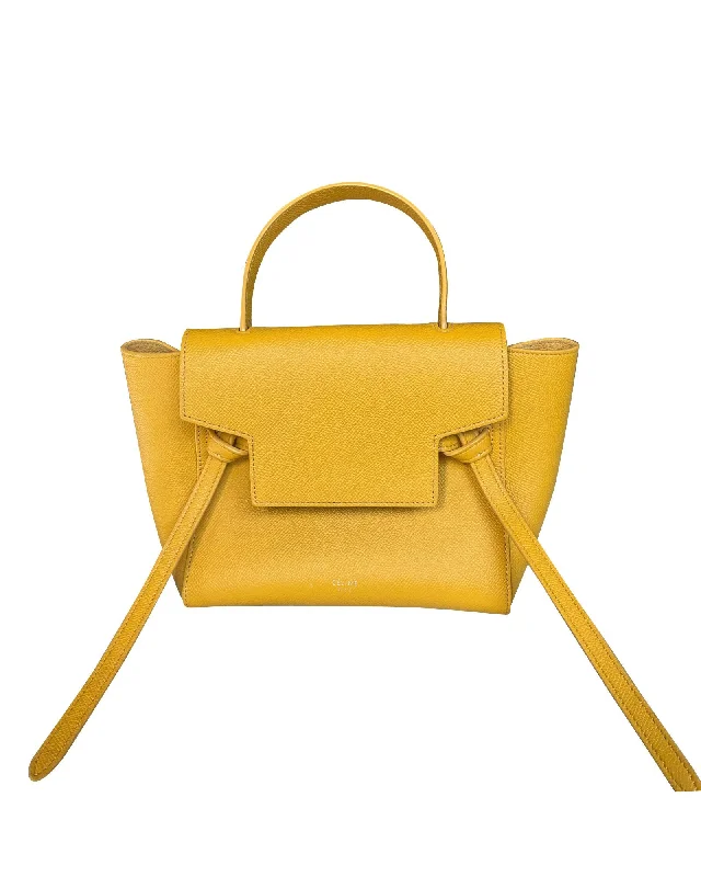 Celine Mini Belt Bag in Yellow Calfskin Leather