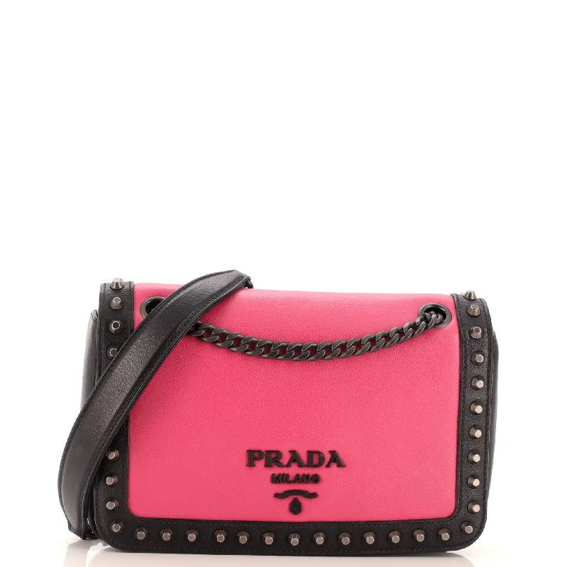 Chain Flap Bag Studded Glace Calf Small