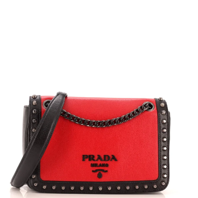 Chain Flap Bag Studded Glace Calf Small