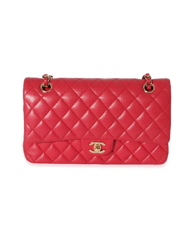 Chanel Dark Pink Lambskin Medium Flap Bag