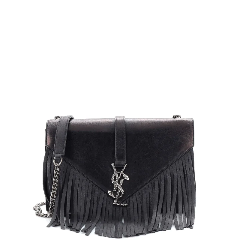 Classic Monogram Fringe Crossbody Bag Leather Medium