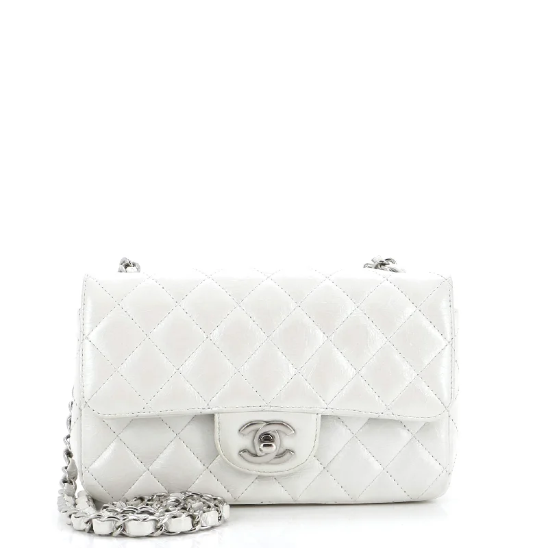 Classic Single Flap Bag Quilted Iridescent Crumpled Calfskin Mini