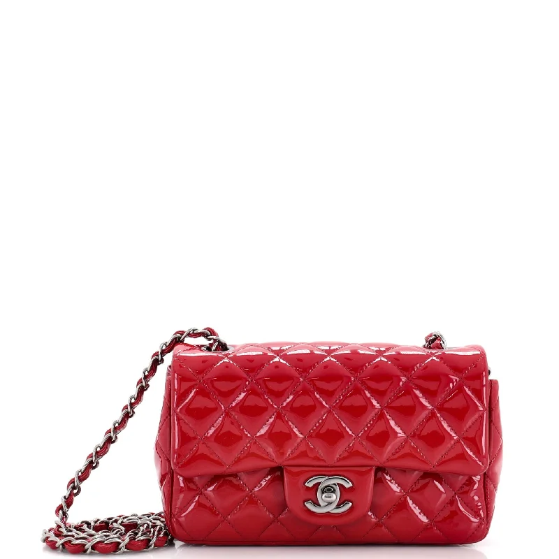 Classic Single Flap Bag Quilted Patent Mini