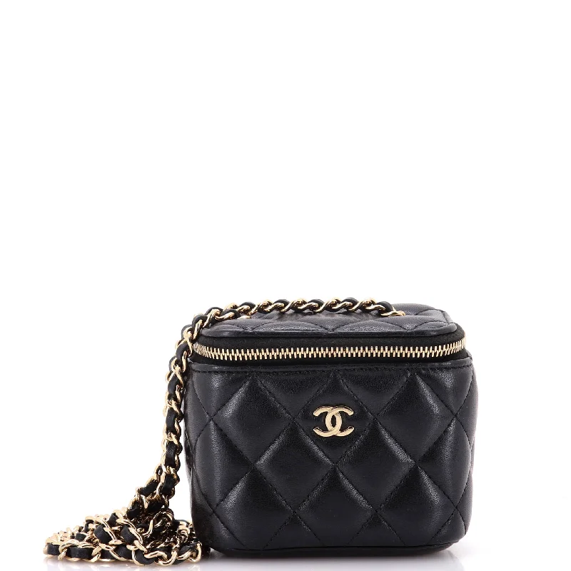 Classic Vanity Case with Chain Quilted Lambskin Mini