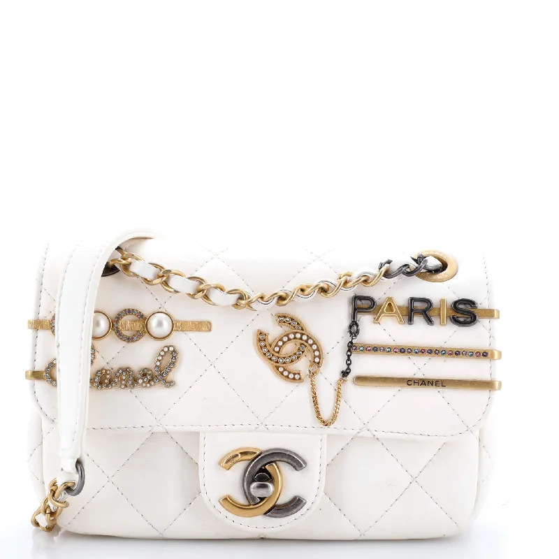 Coco Clips Flap Bag Embellished Quilted Lambskin Mini