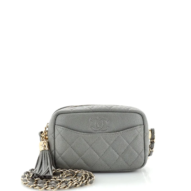 Coco Tassel Camera Case Quilted Caviar Mini