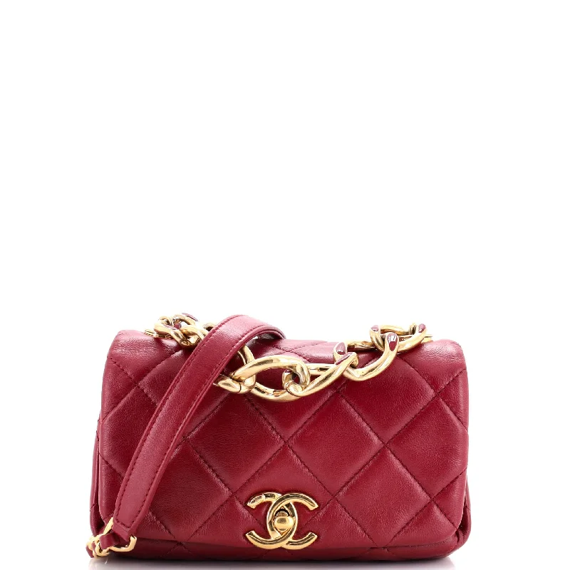 Color Match Flap Bag Quilted Lambskin Mini