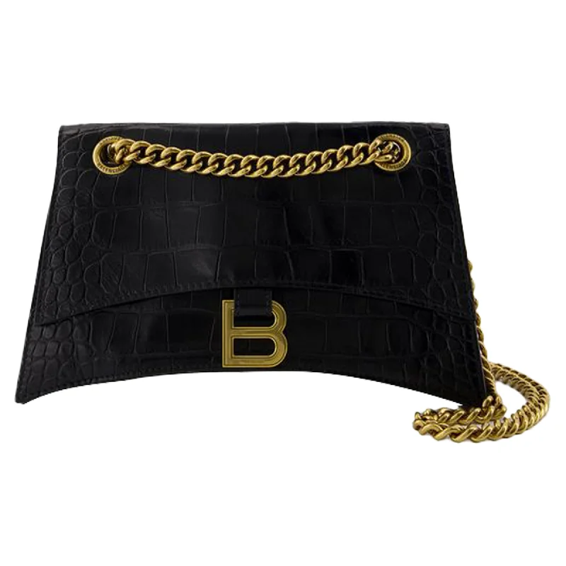 Crush Chain S Shoulder Bag - Balenciaga - Leather - Black