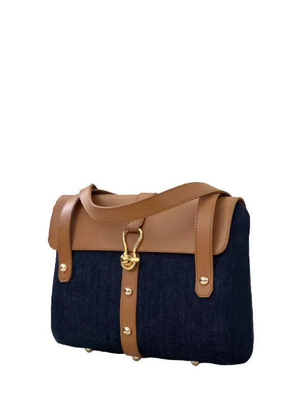 Desire Basket Bag In Denim, Leather