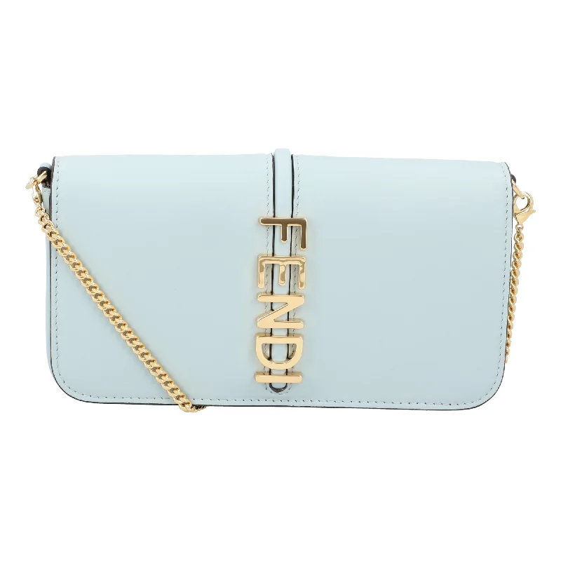 Fendi Fendigraphy Wallet On Chain Blue