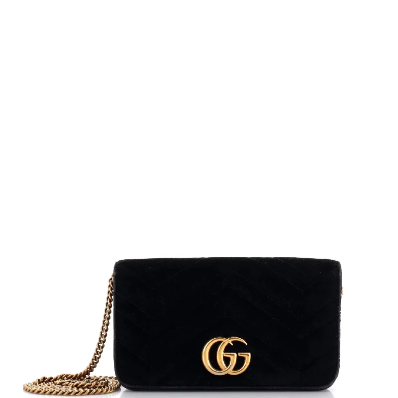 GG Marmont Chain Flap Bag Matelasse Velvet Mini