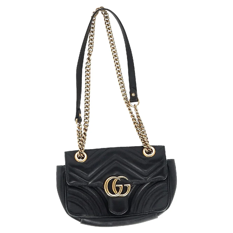 Gucci Marmont Shoulder Bag in Black Leather