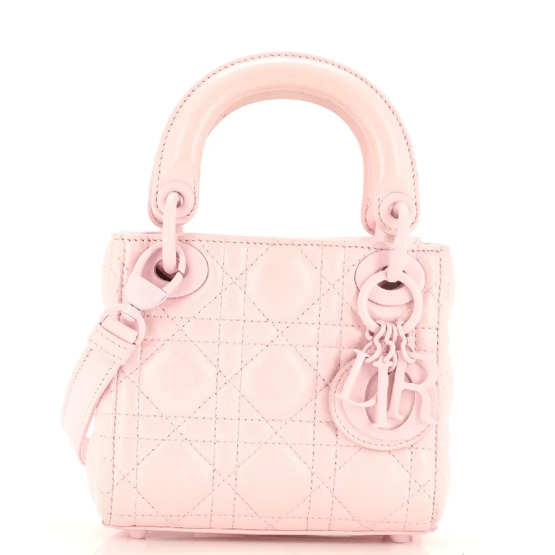 Lady Dior Bag Cannage Quilt Iridescent Leather Micro