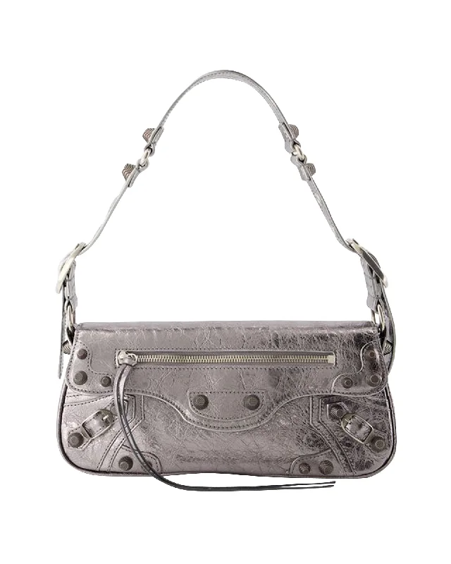 Le Cagole Sling S Shoulder Bag - Balenciaga - Leather - Silver