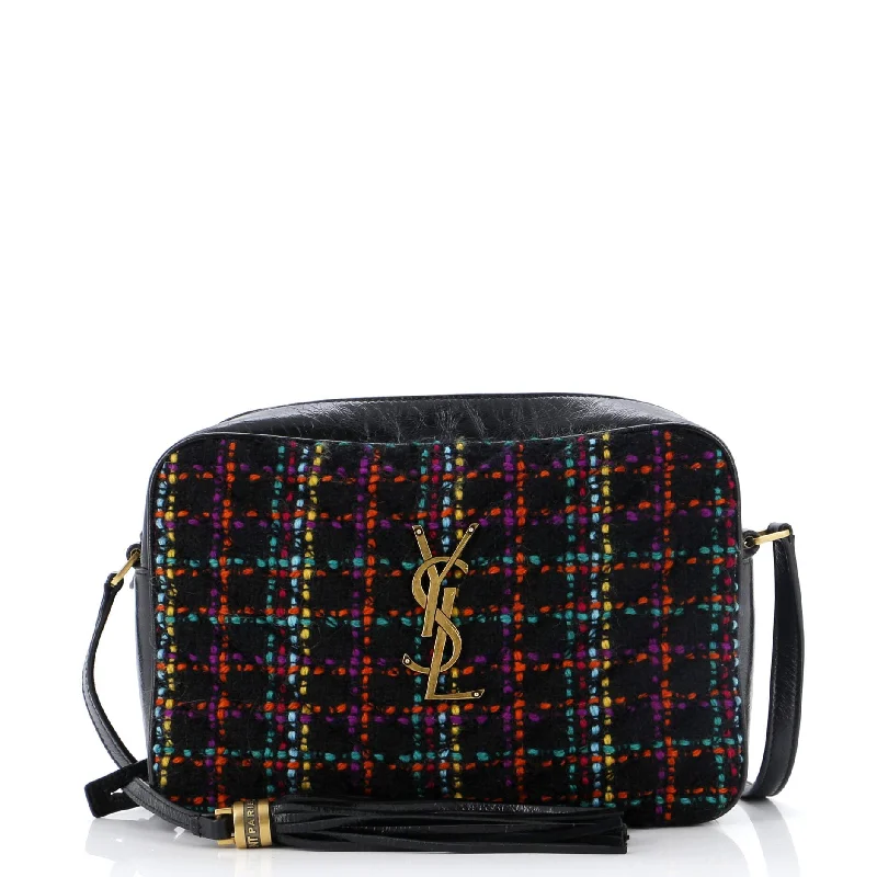 Lou Camera Bag Matelasse Chevron Tweed and Leather Small