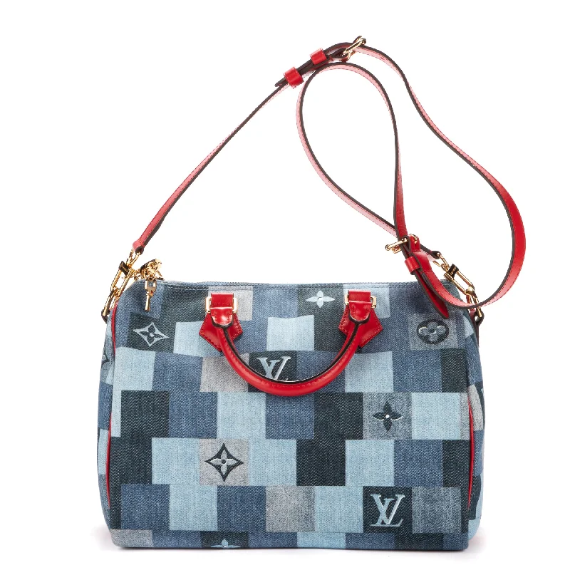 Ltd Ed. Denim Patchwork Speedy Bandoulier 30