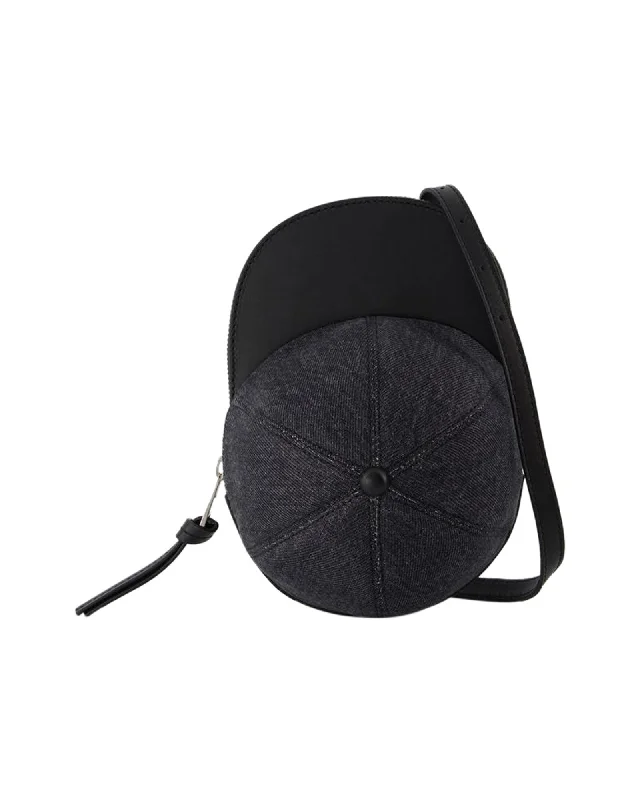 Midi Cap Hobo Bag - J.W. Anderson - Grey Denim - Leather