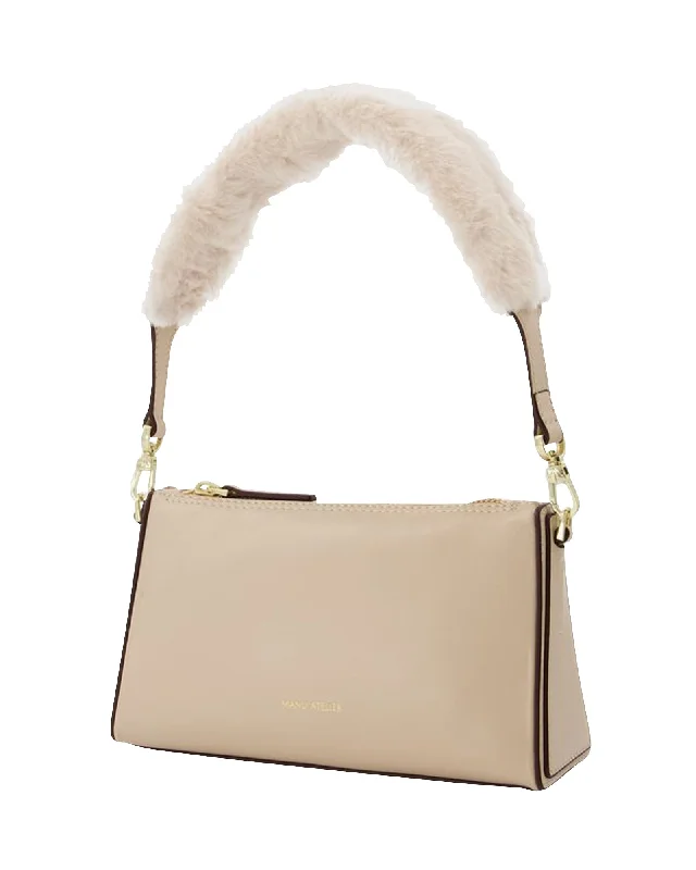 Mini Prism Bag in Ivory Leather/Faux Fur