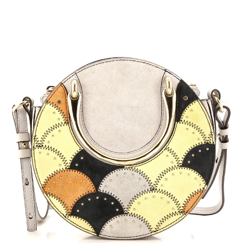 Pixie Crossbody Bag Studded Suede and Leather Small