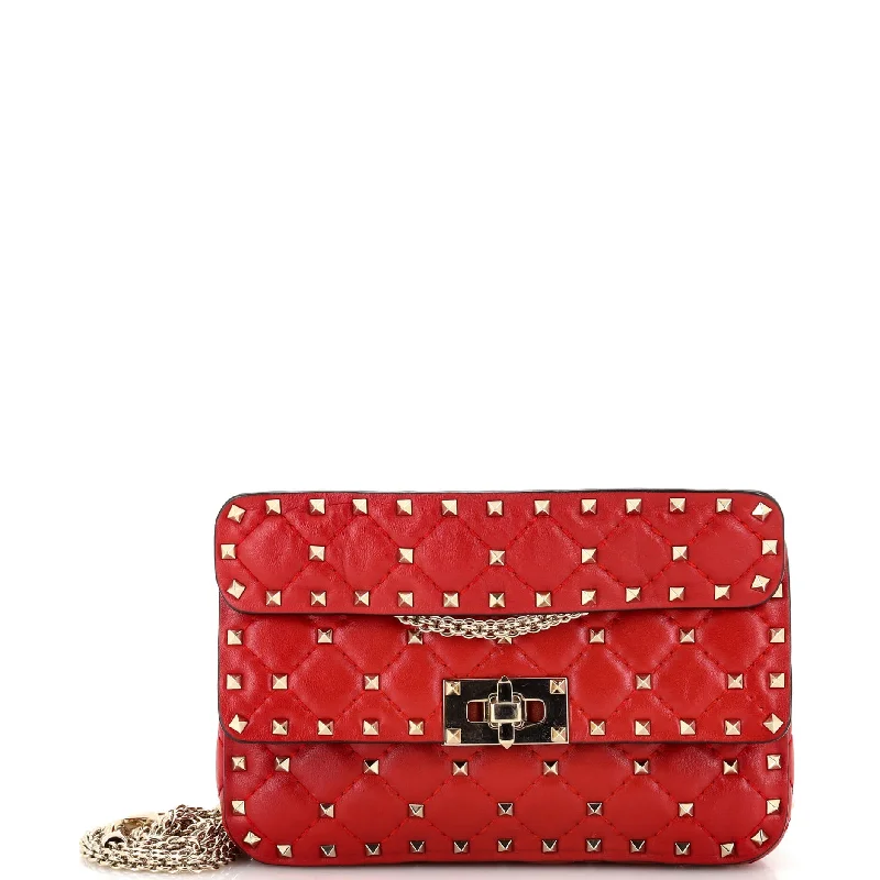 Rockstud Spike Flap Bag Quilted Leather Small