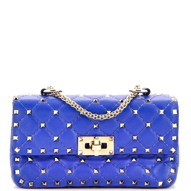 Rockstud Spike Flap Bag Quilted Leather Small