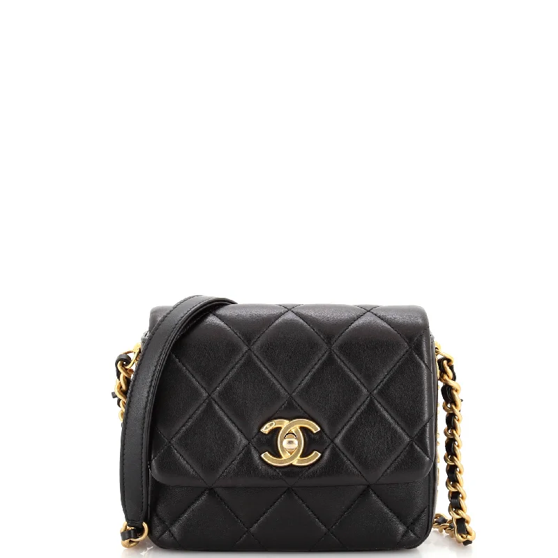 Side Note Flap Bag Quilted Lambskin Mini