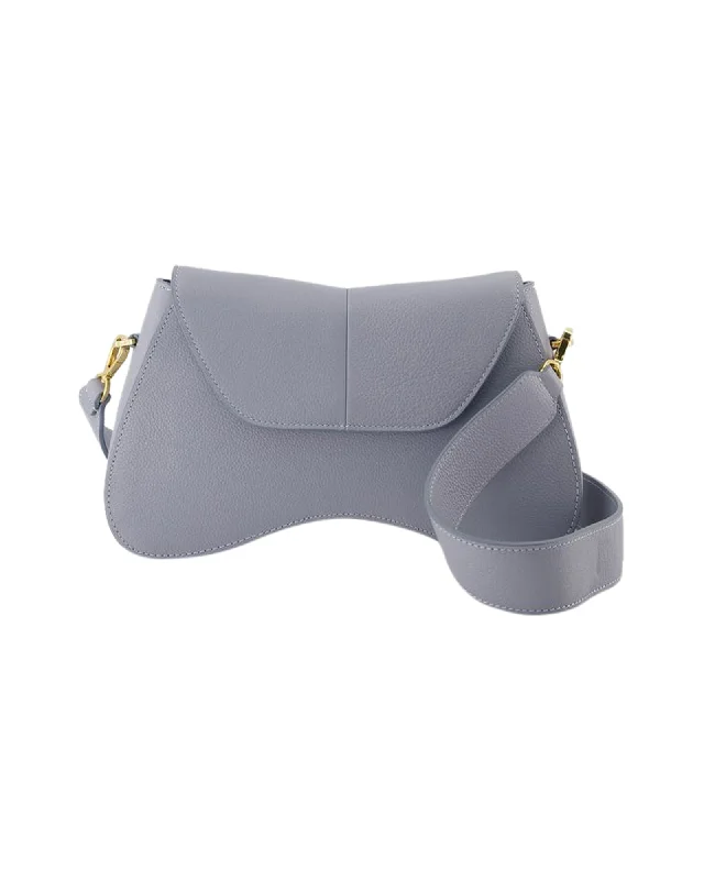 Space Hobo Bag - Elleme - Grey/Blue - Leather