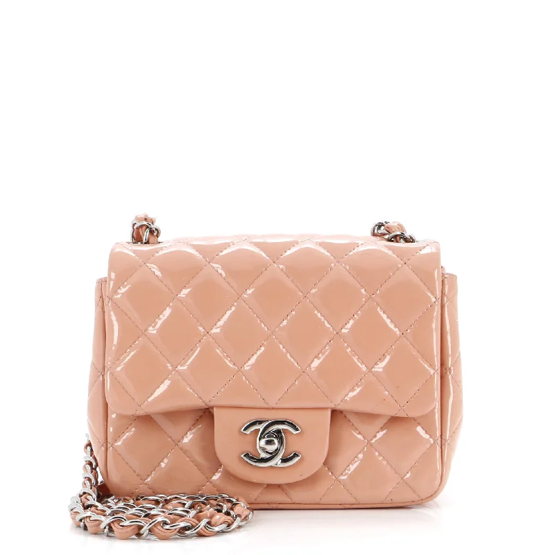 Square Classic Single Flap Bag Quilted Patent Mini