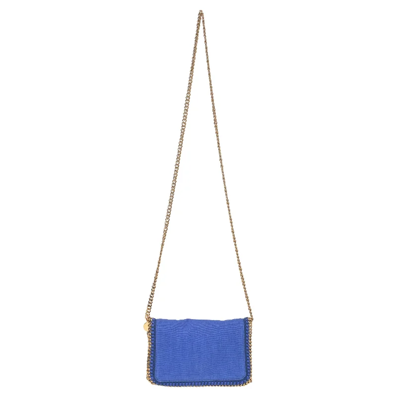 Stella McCartney Falabella Flap Crossbody Bag in Blue Canvas